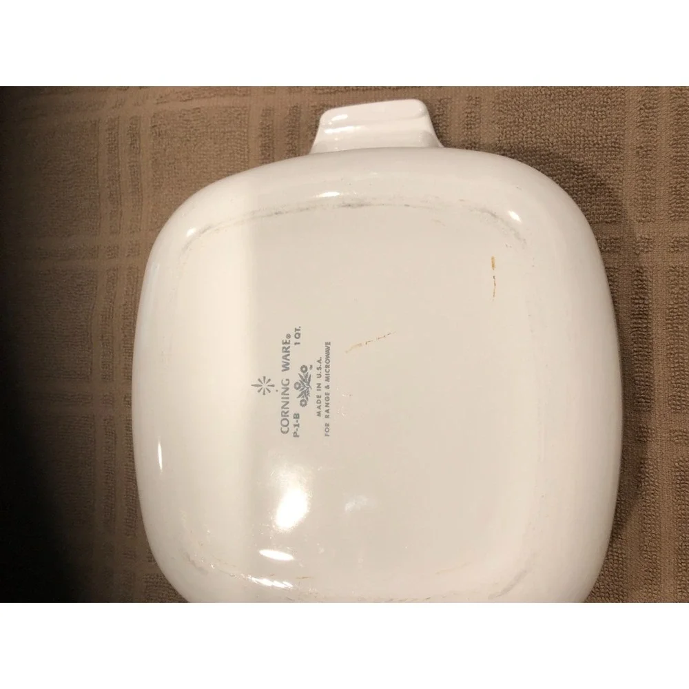 CORNING WARE YELLOW FLORAL BOUQUET PATTERN P-1-B CASSEROLE DISH 1 QUART VTG